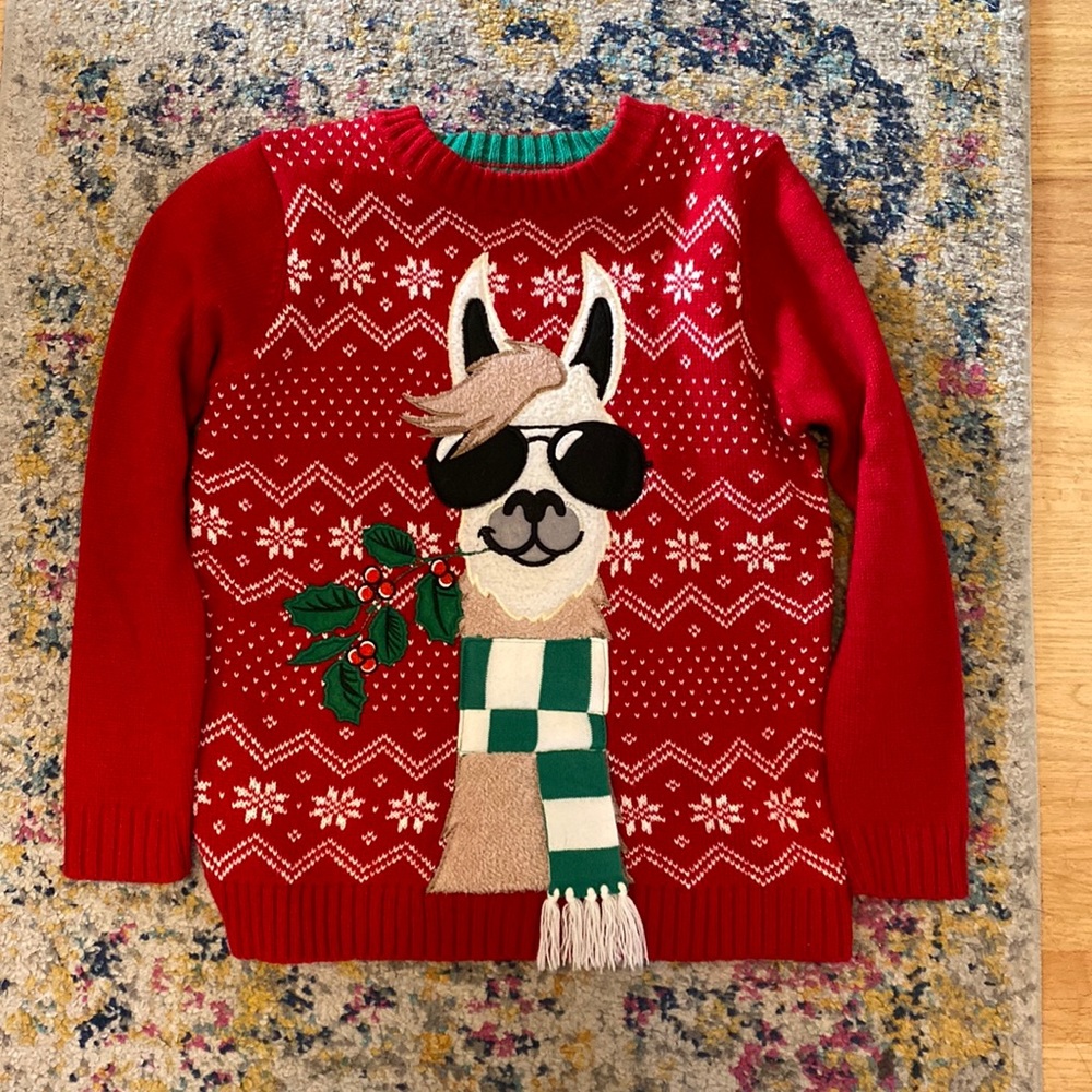 Kids Llama Ugly Christmas Sweater